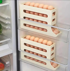 4 Layers Automatic Rolling Holder Rack Fridge Eggs Storage Box