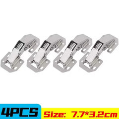 2/10PCS 90° Steel Cabinet Hinges – No-Drill Soft Close Buffer Hinges for Cupboards