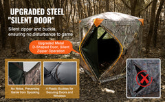 VEVOR Hunting Blind, 270° See Through Ground Blind, 2-3 Person Pop Up Deer Blind for Hunting with Carrying Bag, Portable Tent