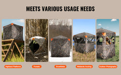 VEVOR Hunting Blind, 270° See Through Ground Blind, 2-3 Person Pop Up Deer Blind for Hunting with Carrying Bag, Portable Tent